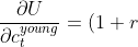 \frac{\partial U}{\partial c^{young}_{t}}=(1+r)\frac{\partial U}{\partial c^{old}_{t+1}}